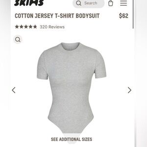 Skims Heather Gray Cotton Jersey T-Shirt Bodysuit